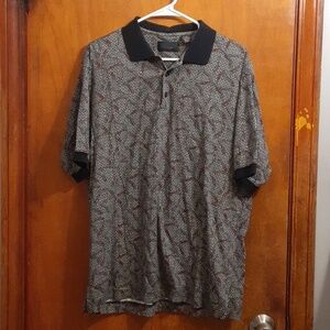 Axis Men's Gigham Abstract Print Short Sleeve Polo Shirt Size Large